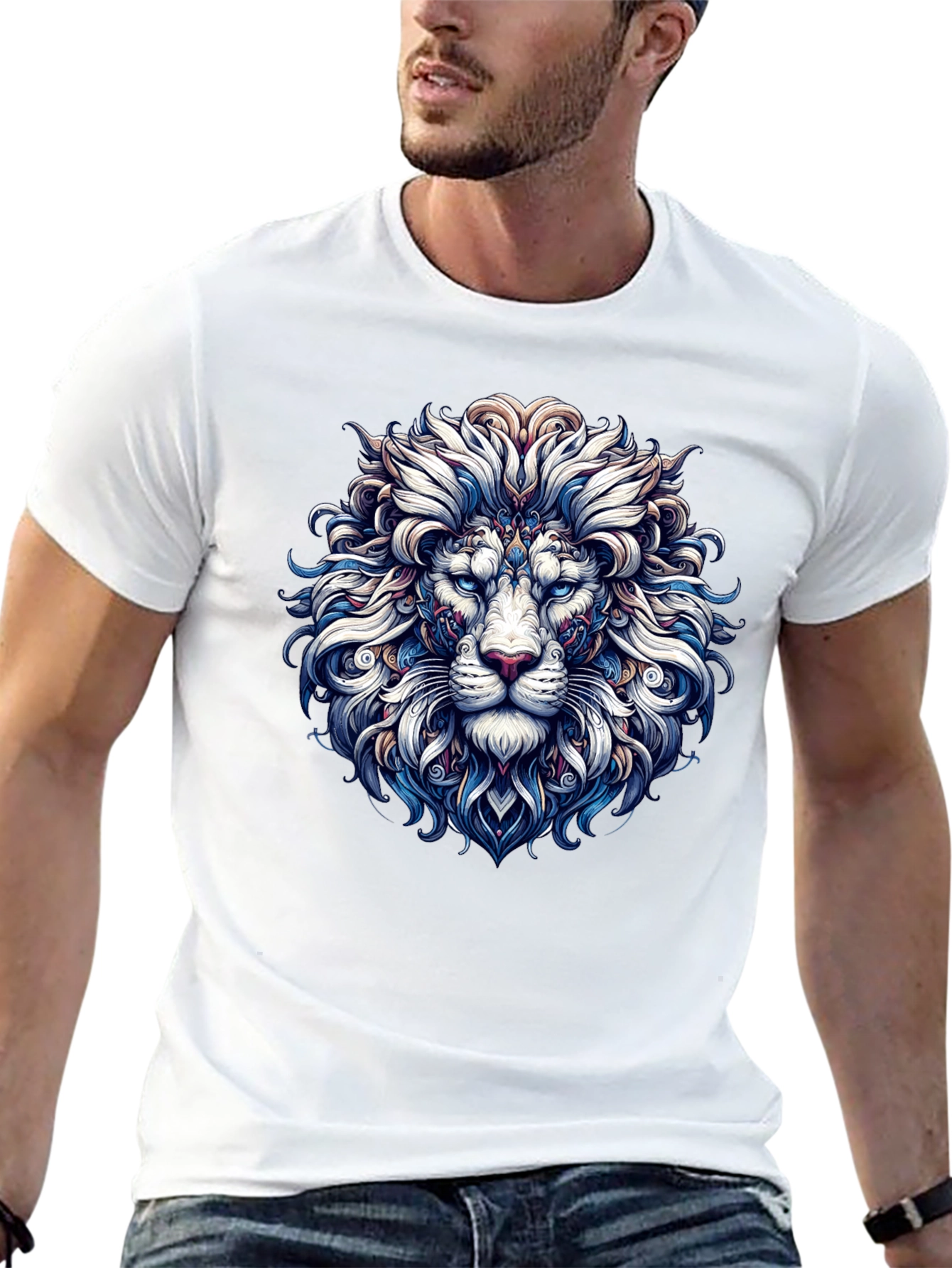 Lion Graphic Print Tee - Stylish Mens T-Shirt