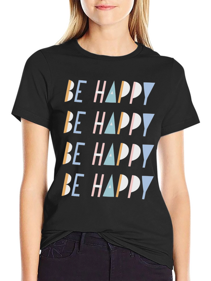 Be Happy Graphic Print Tee - Stylish Comfort