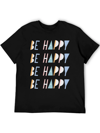 Be Happy Graphic Print Tee - Stylish Comfort