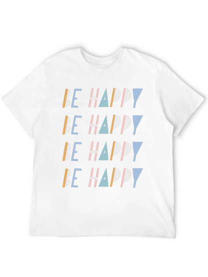 Be Happy Graphic Print Tee - Stylish Comfort