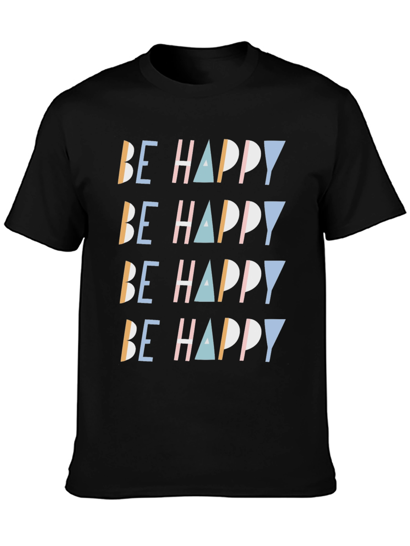 Be Happy Graphic Print Tee - Stylish Comfort