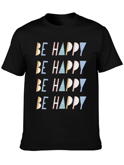 Be Happy Graphic Print Tee - Stylish Comfort