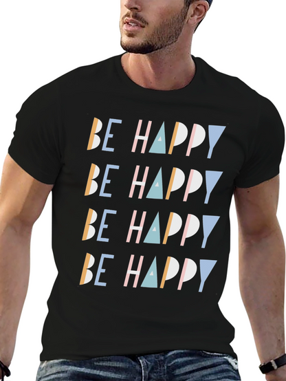 Be Happy Graphic Print Tee - Stylish Comfort
