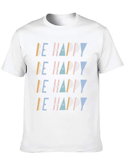 Be Happy Graphic Print Tee - Stylish Comfort