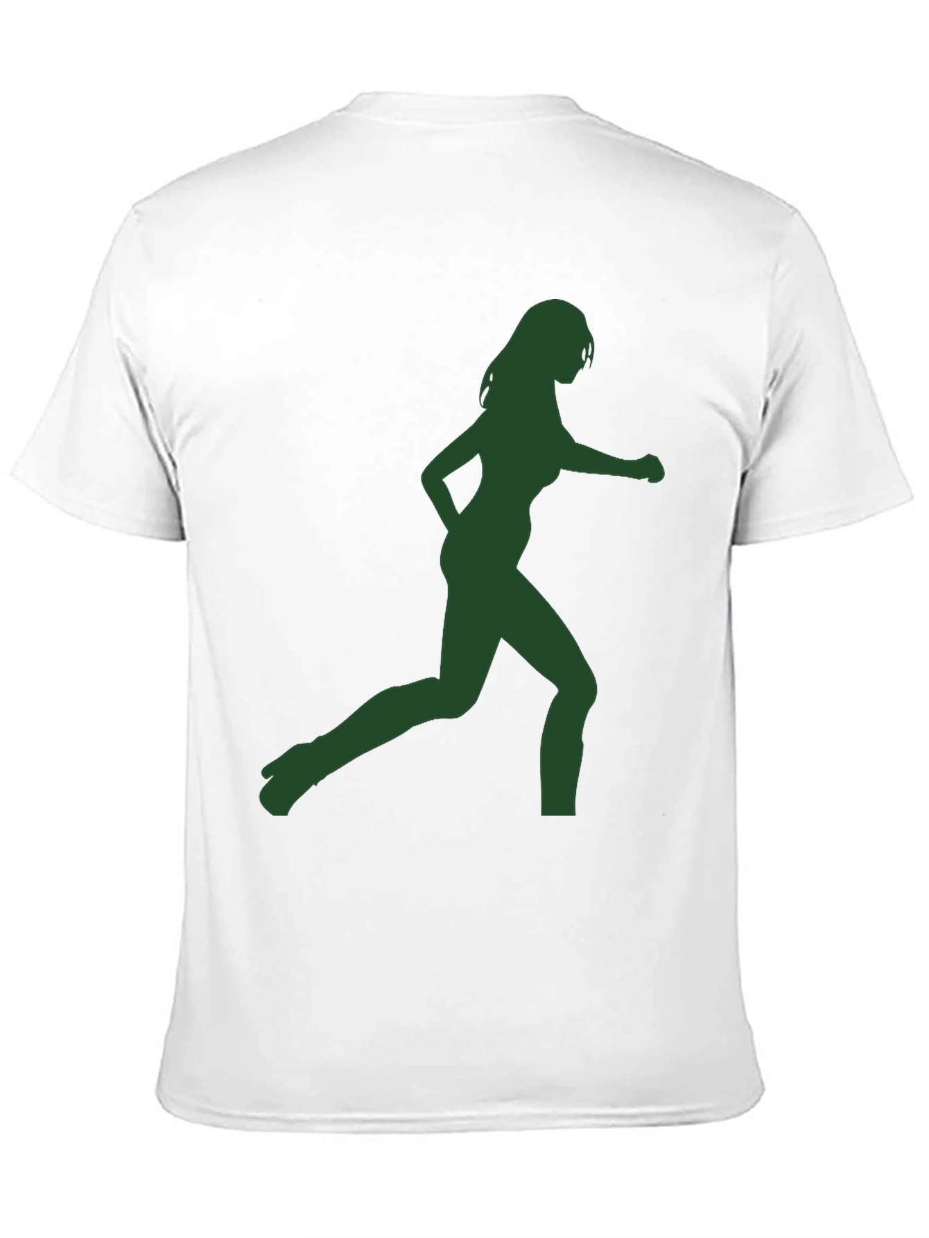 Green Silhouette Womans Running Graphic T-Shirt