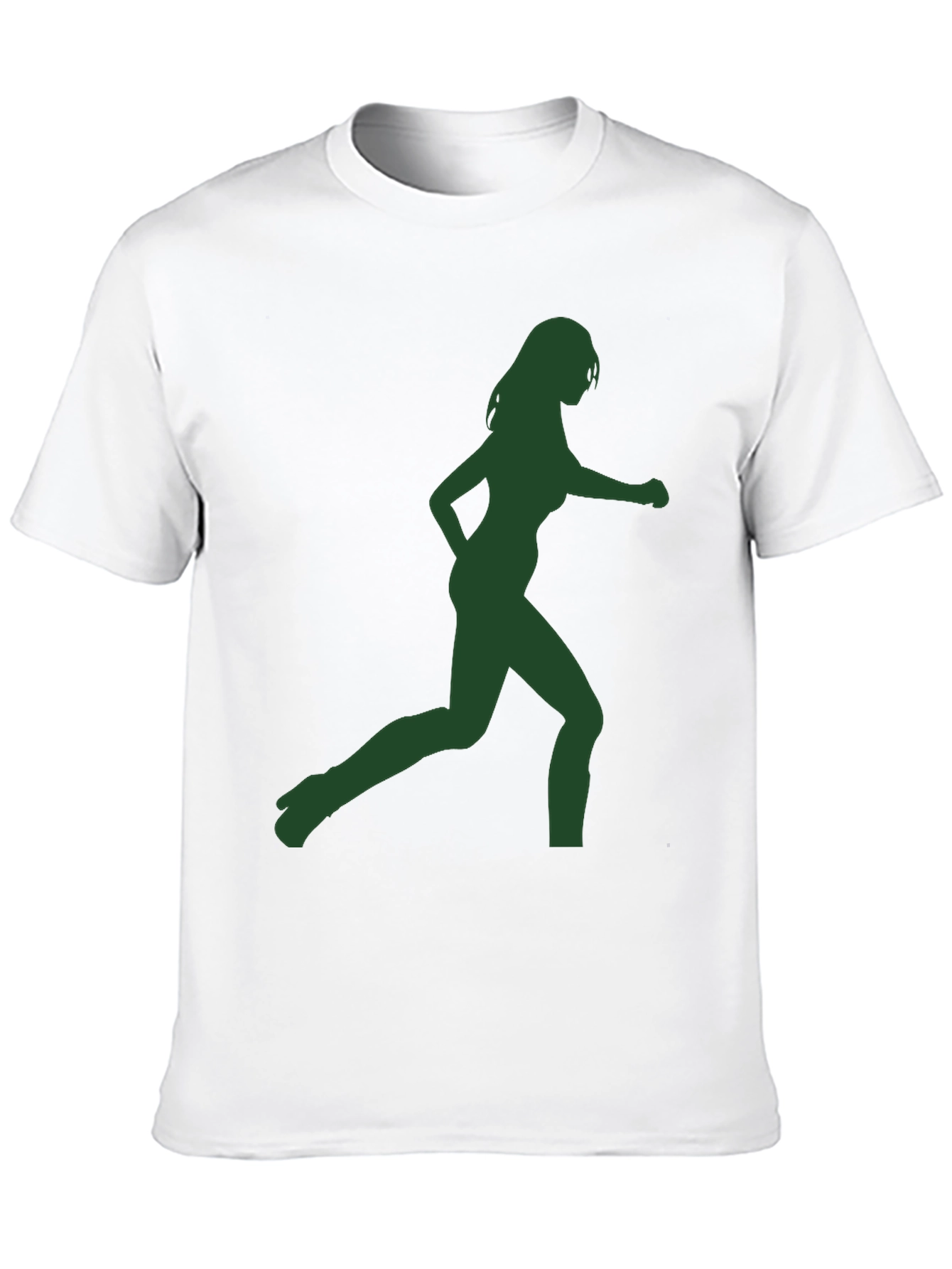Green Silhouette Womans Running Graphic T-Shirt