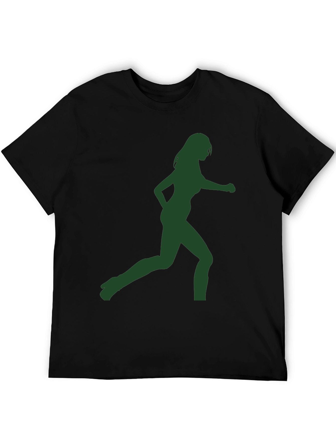 Green Silhouette Womans Running Graphic T-Shirt