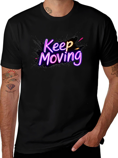 Keep Moving Graphic Tee - Neon Design