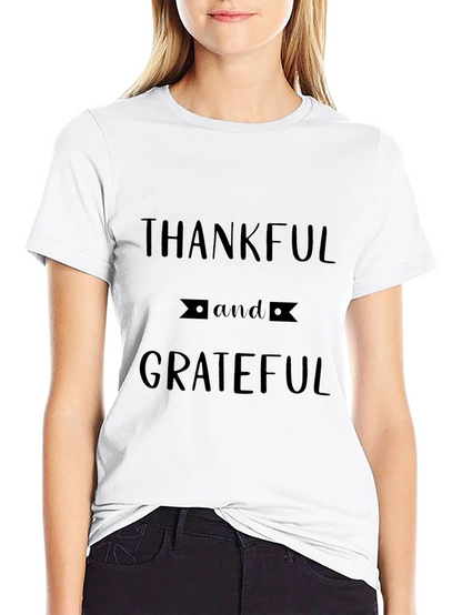 Thankful & Grateful Black Graphic T-Shirt