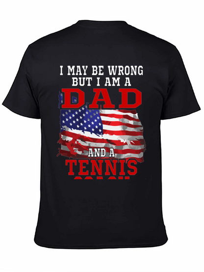 Dad and Tennis Fan T-Shirt - Patriotic Design