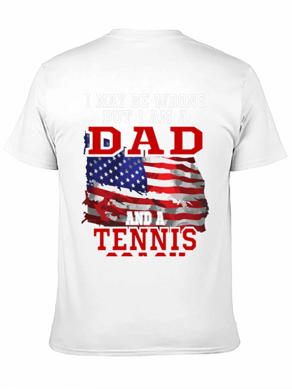 Dad and Tennis Fan T-Shirt - Patriotic Design