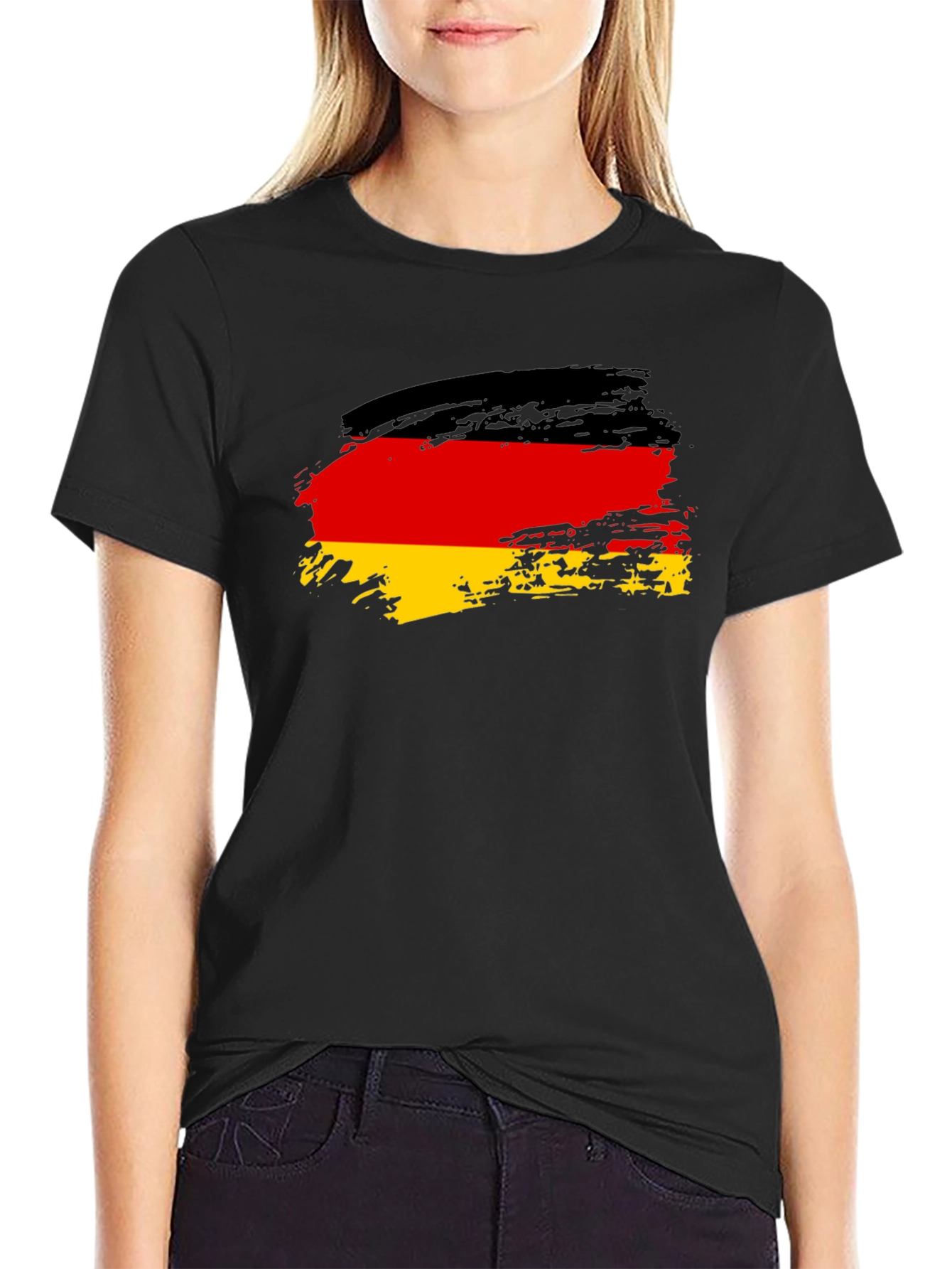 German Flag T-Shirt - Brush Stroke Style