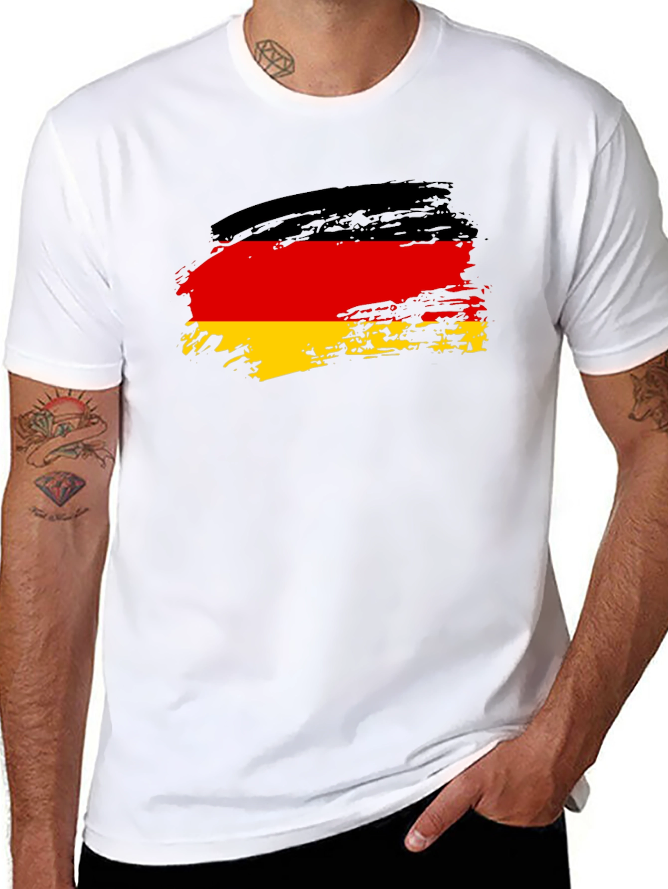 German Flag T-Shirt - Brush Stroke Style