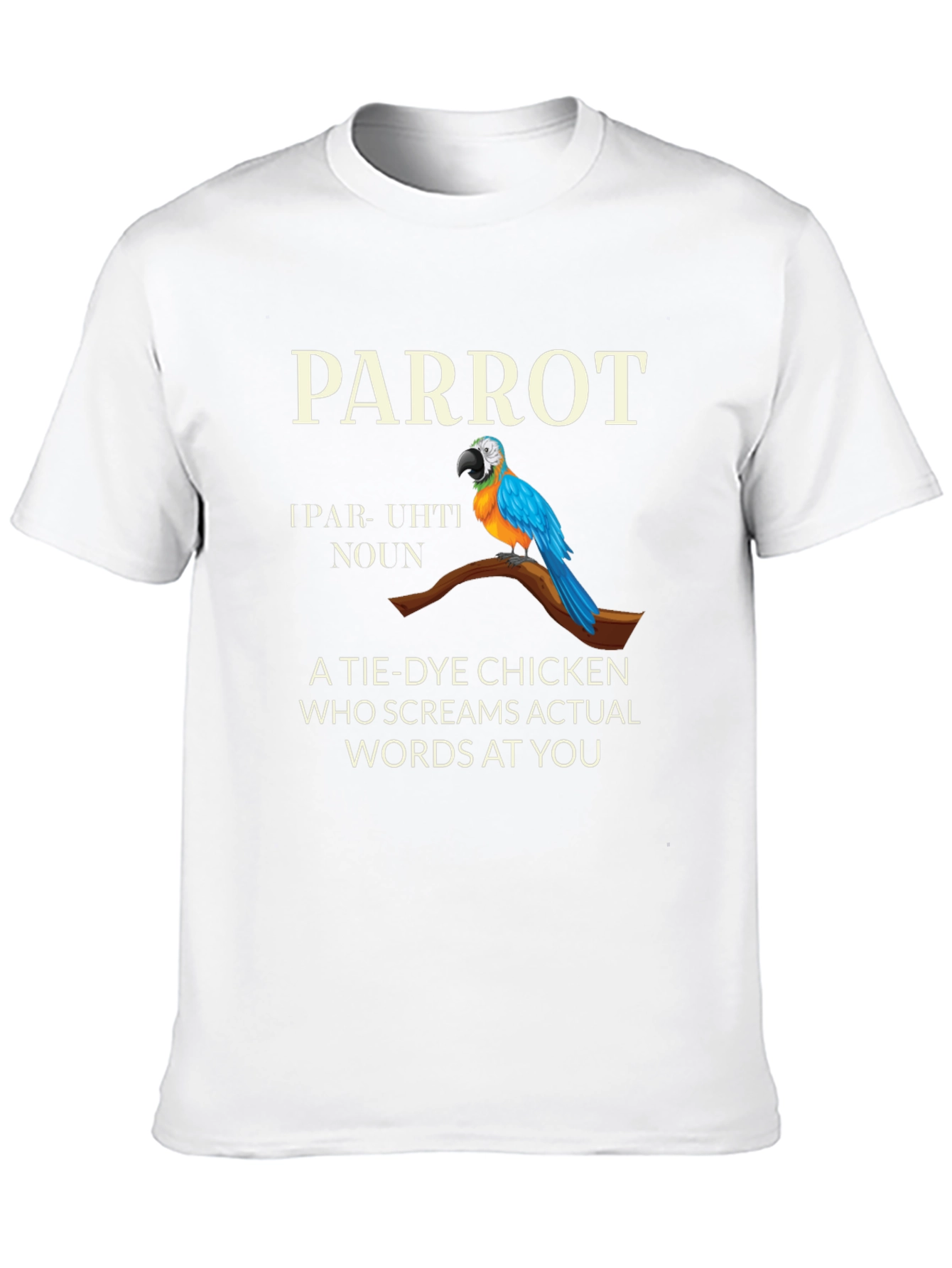 Parrot Tie Dye Chicken Graphic T-Shirt