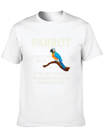 Parrot Tie Dye Chicken Graphic T-Shirt