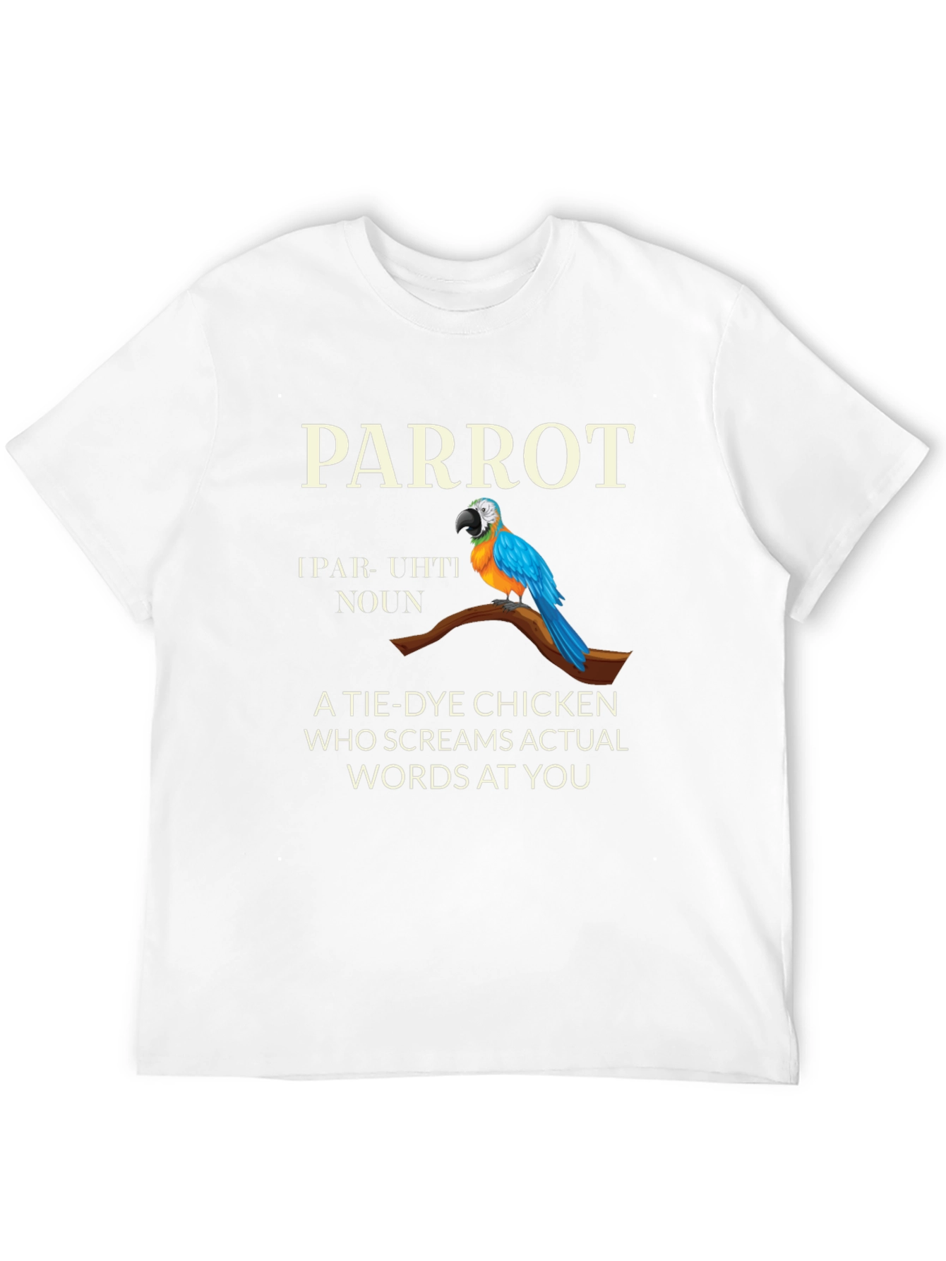 Parrot Tie Dye Chicken Graphic T-Shirt