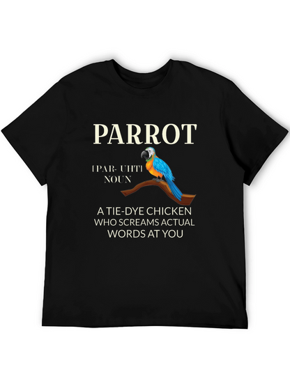 Parrot Tie Dye Chicken Graphic T-Shirt