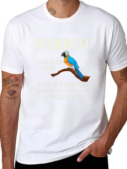 Parrot Tie Dye Chicken Graphic T-Shirt