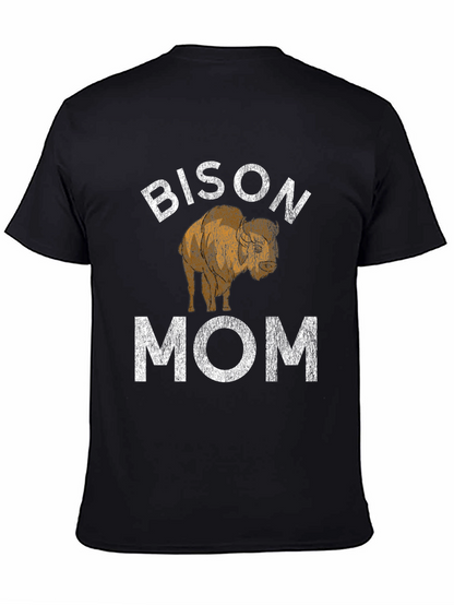 Bison Mom Graphic Tee - Black Cotton T-Shirt