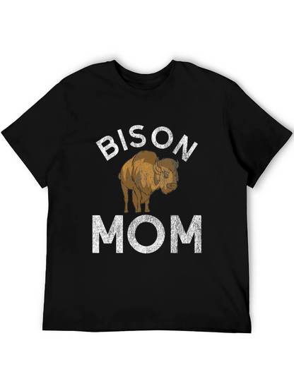 Bison Mom Graphic Tee - Black Cotton T-Shirt