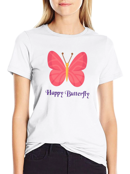 Happy Butterfly Graphic T-Shirt