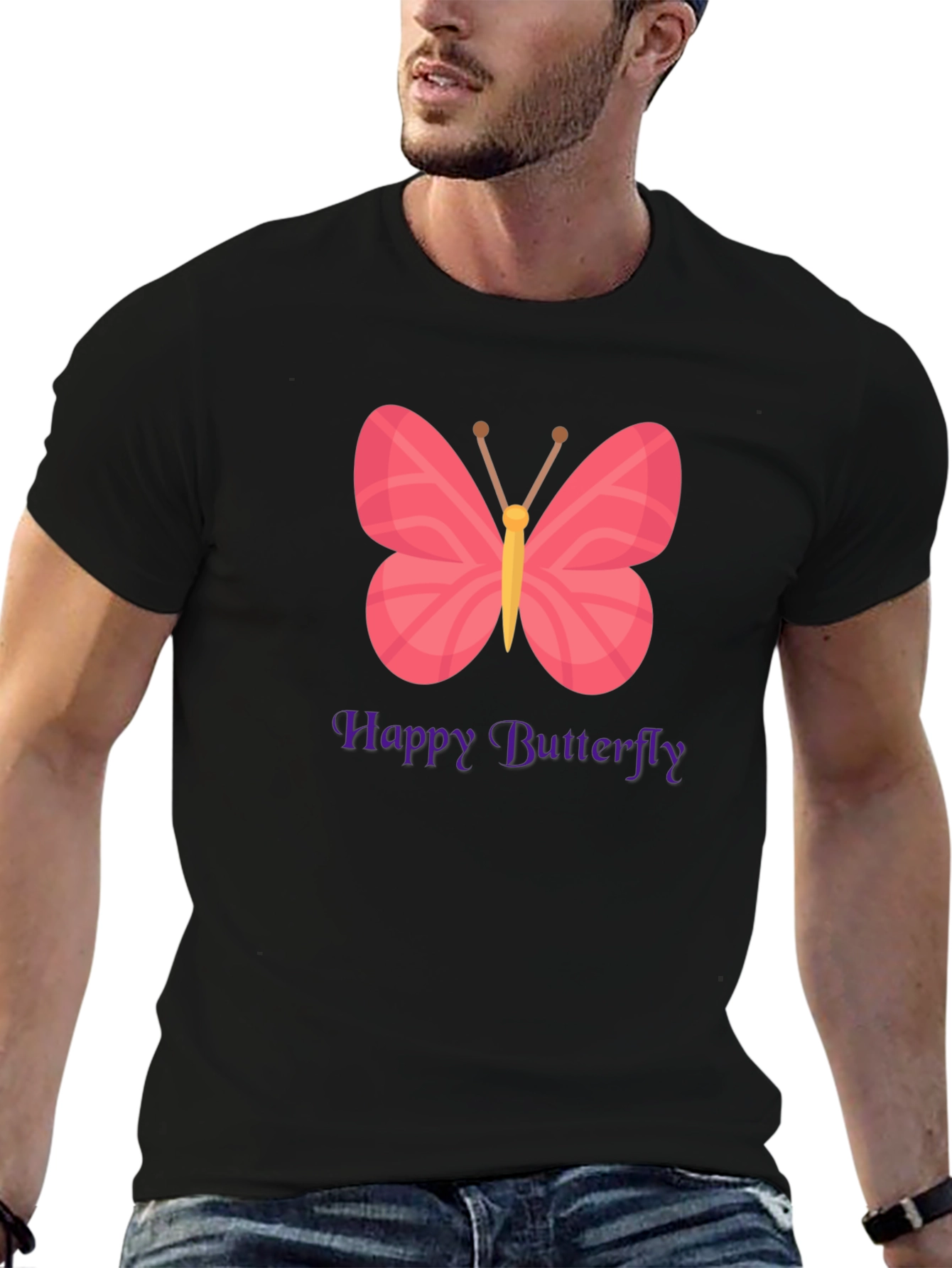 Happy Butterfly Graphic T-Shirt