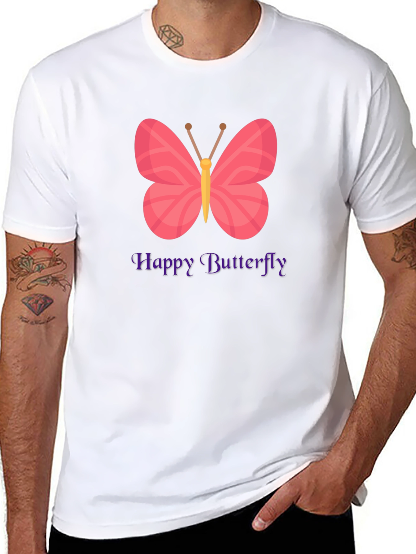 Happy Butterfly Graphic T-Shirt