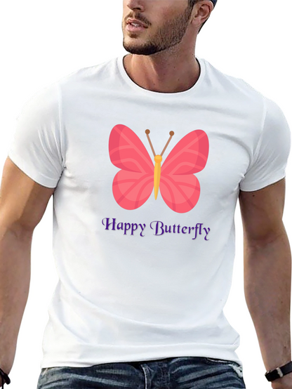 Happy Butterfly Graphic T-Shirt