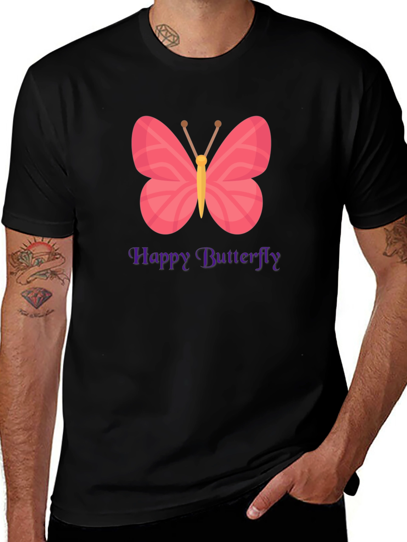 Happy Butterfly Graphic T-Shirt