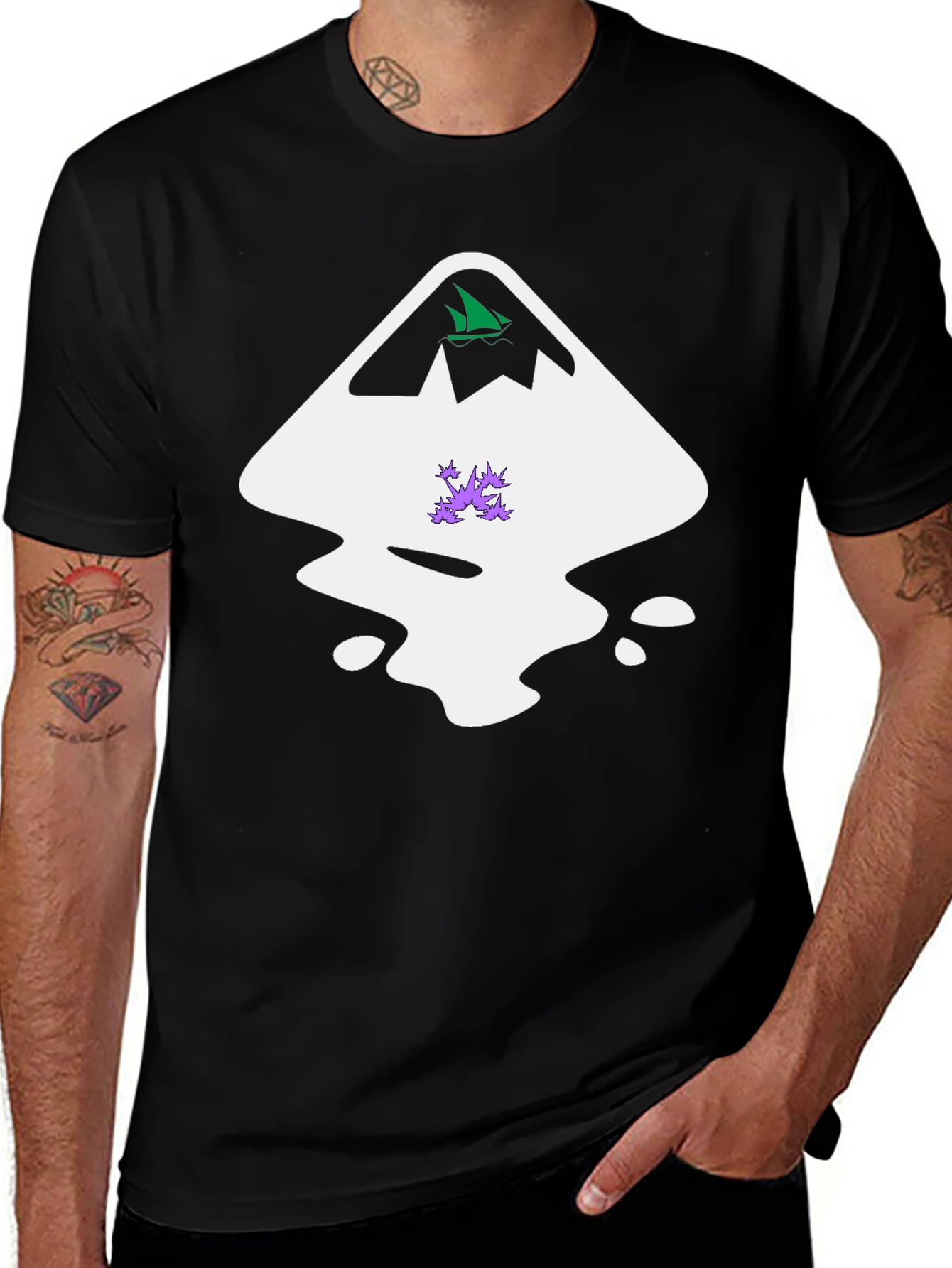 Abstract Graphic Tee - Black