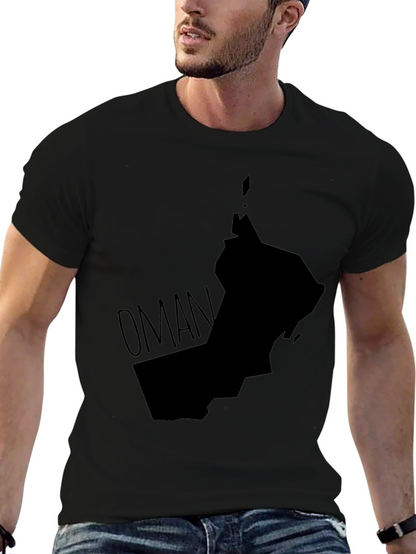 Oman Map T-Shirt - Black Graphic Tee