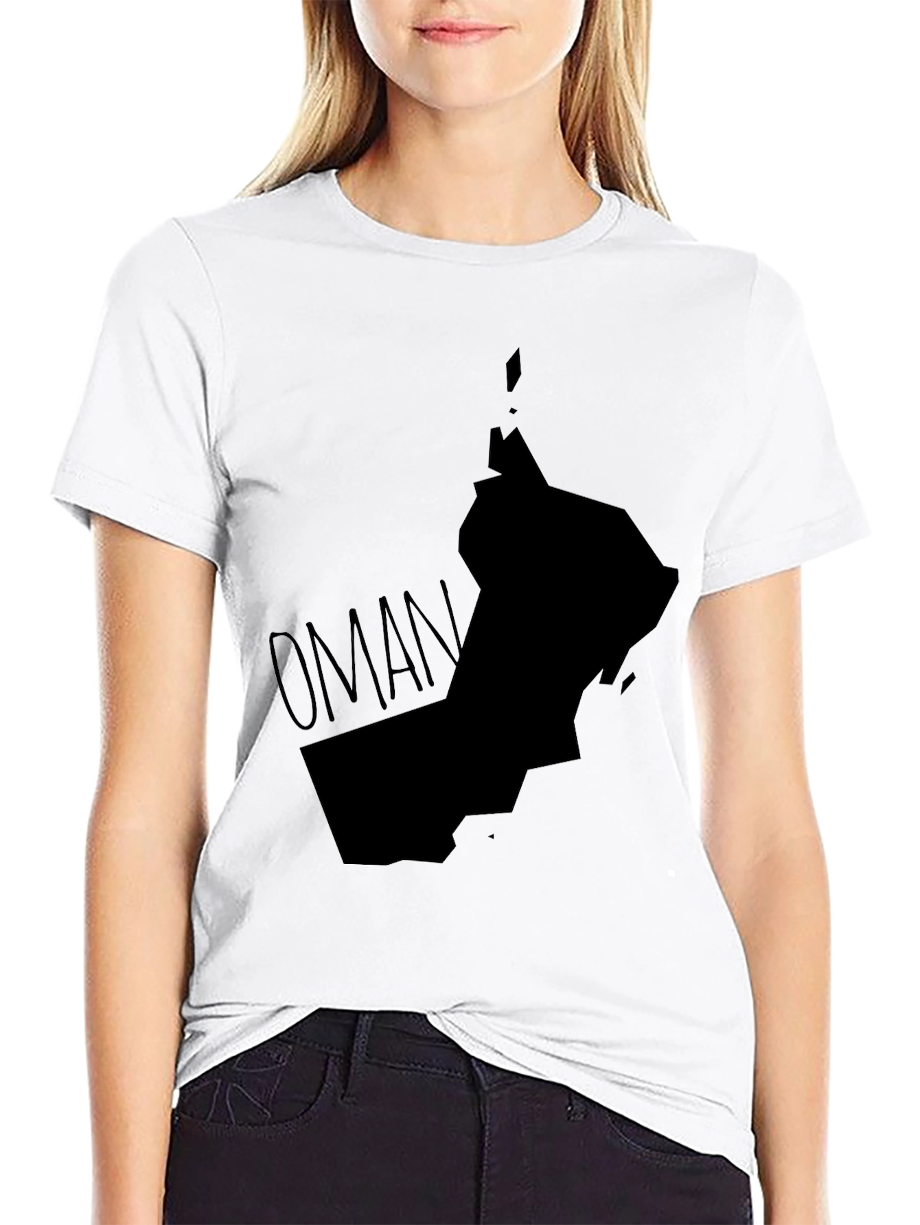 Oman Map T-Shirt - Black Graphic Tee