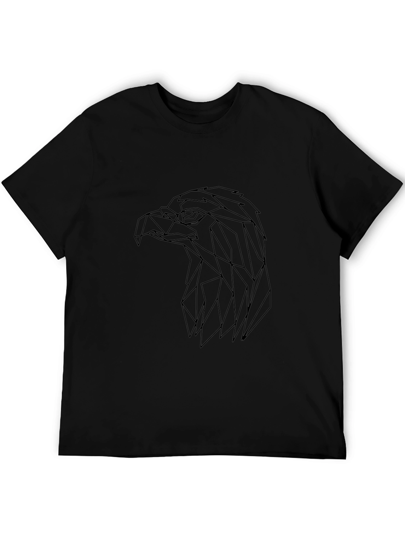 Geometric Eagle Graphic Tee - Stylish Black T-Shirt