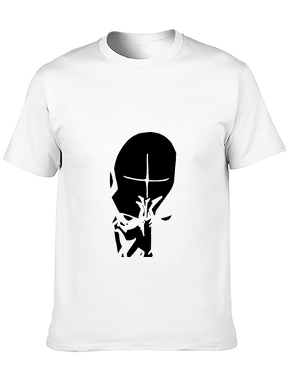 Mens Black T-Shirt - Abstract Face Graphic