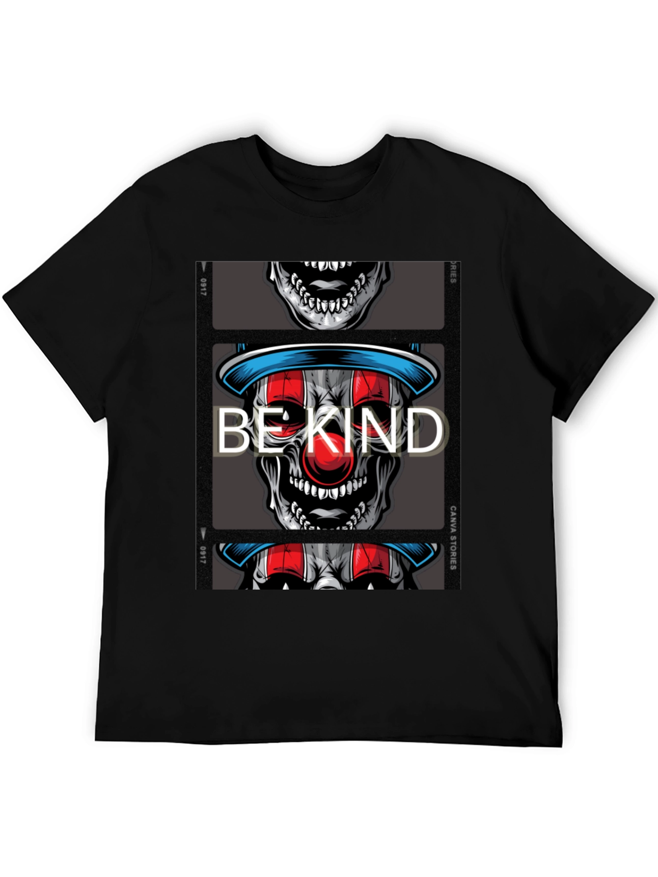 Be Kind Clown Skull Graphic T-Shirt