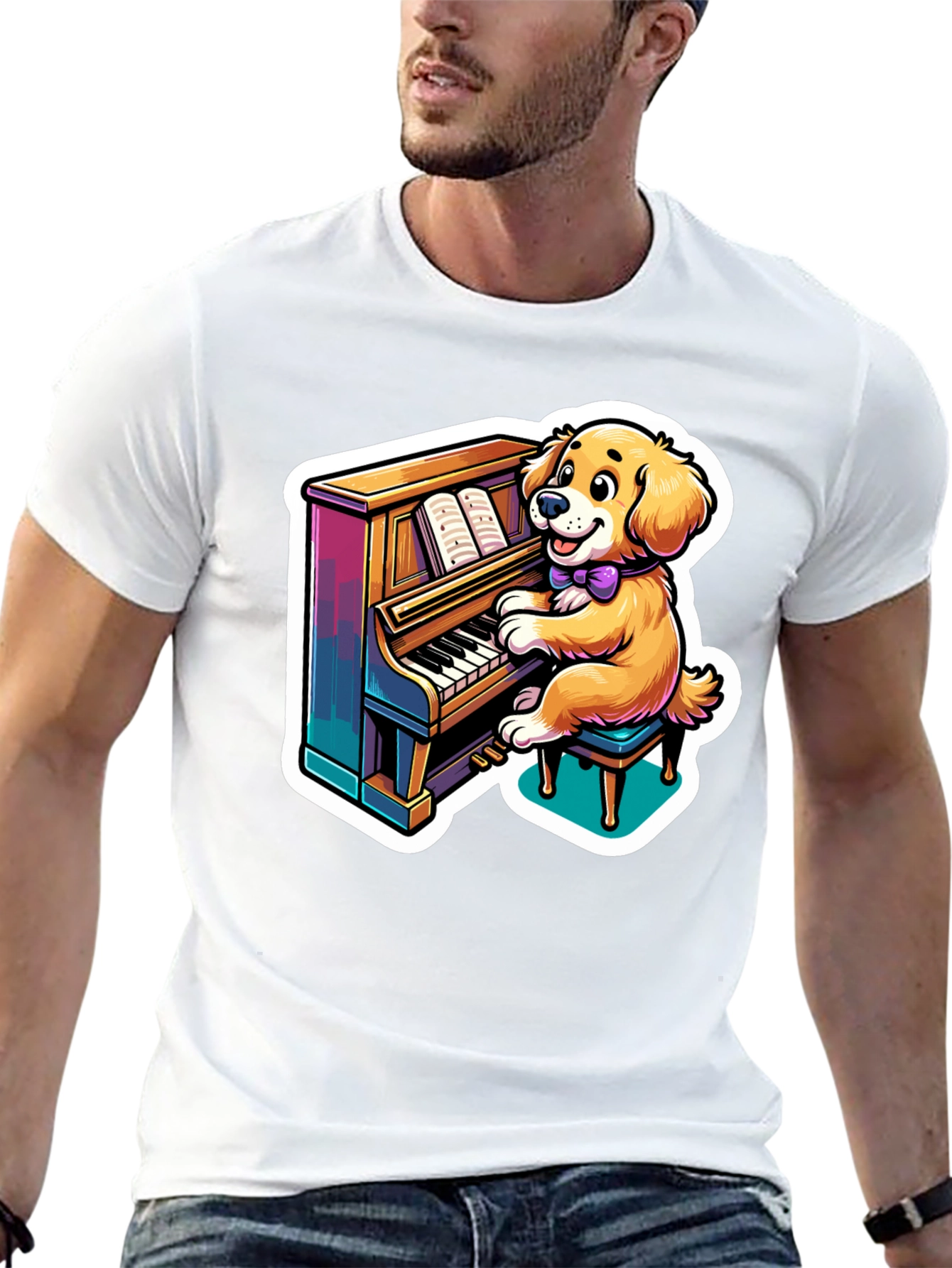 Dog Playing Piano T-Shirt