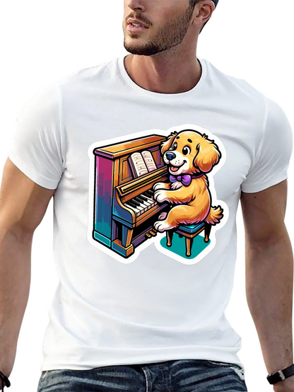 Dog Playing Piano T-Shirt