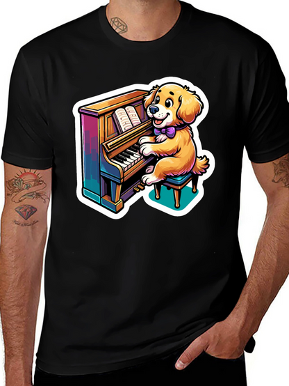 Dog Playing Piano T-Shirt