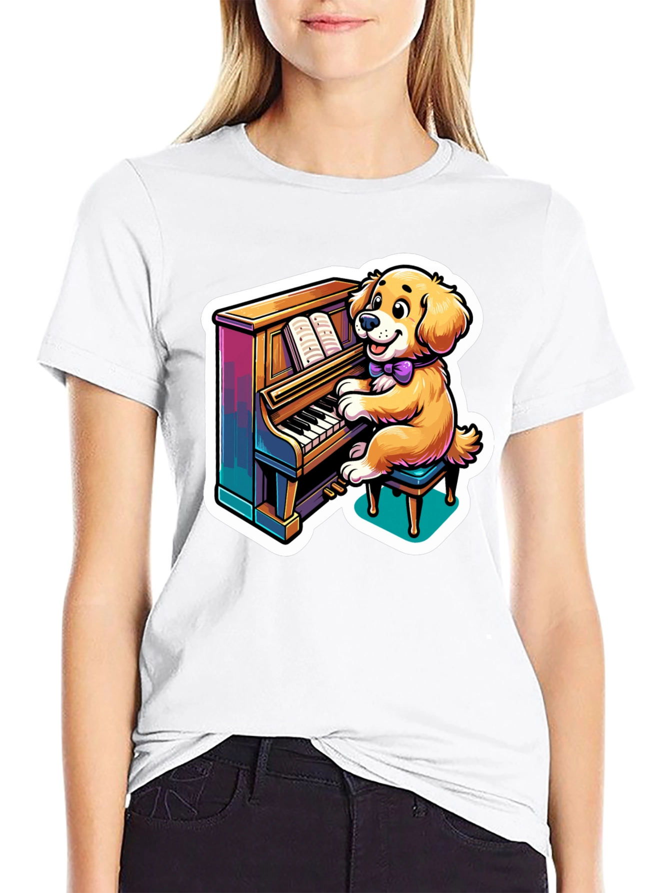 Dog Playing Piano T-Shirt