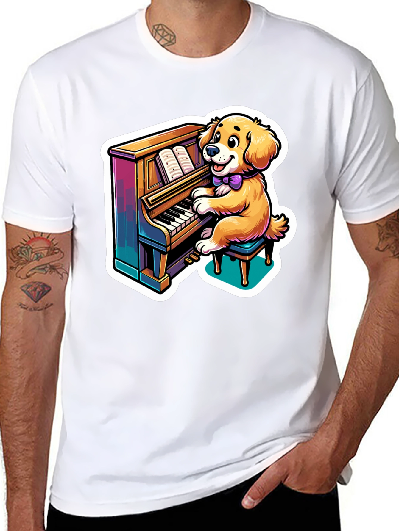 Dog Playing Piano T-Shirt