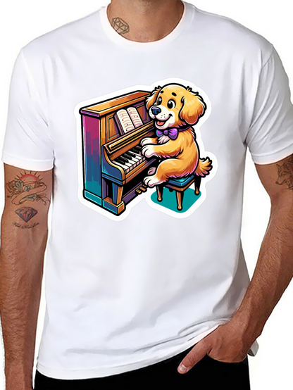 Dog Playing Piano T-Shirt