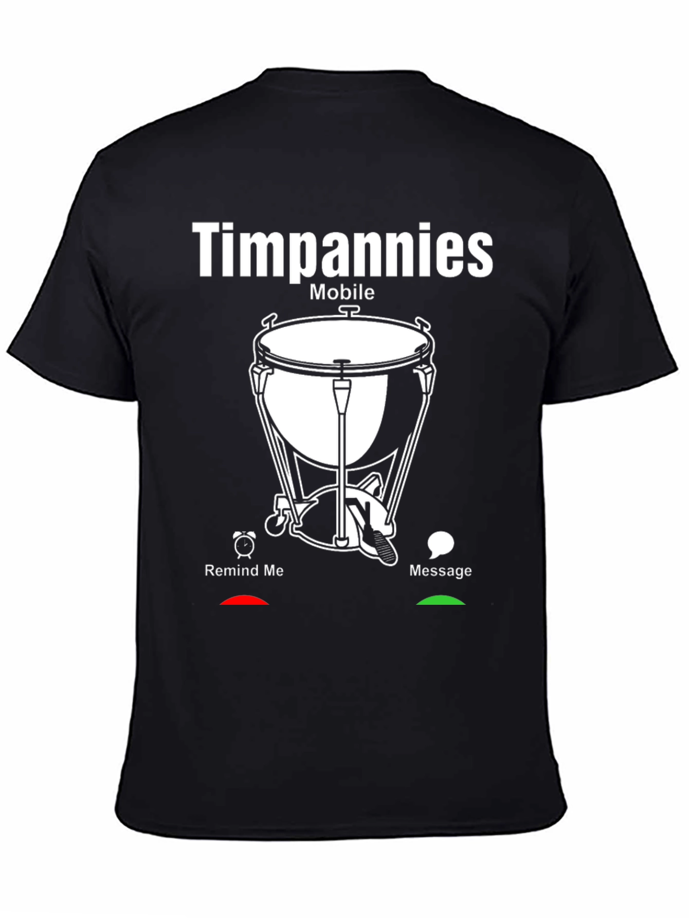 Timpani Mobile Black Graphic Tee - Music Lovers Shirt