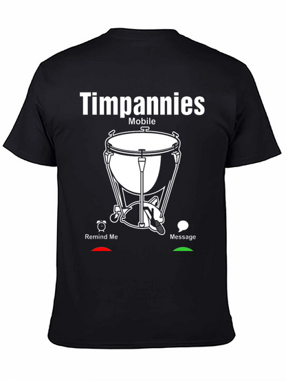Timpani Mobile Black Graphic Tee - Music Lovers Shirt