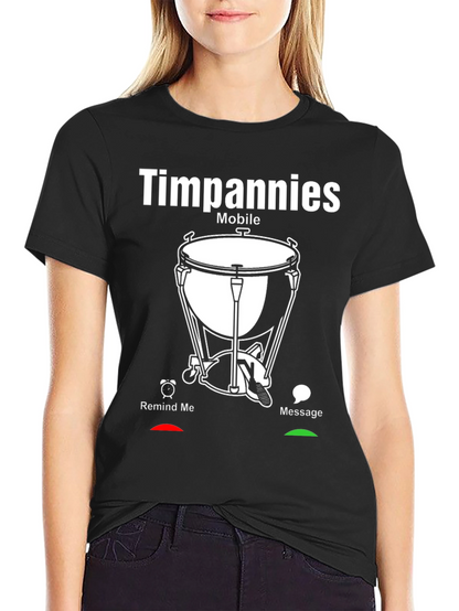 Timpani Mobile Black Graphic Tee - Music Lovers Shirt