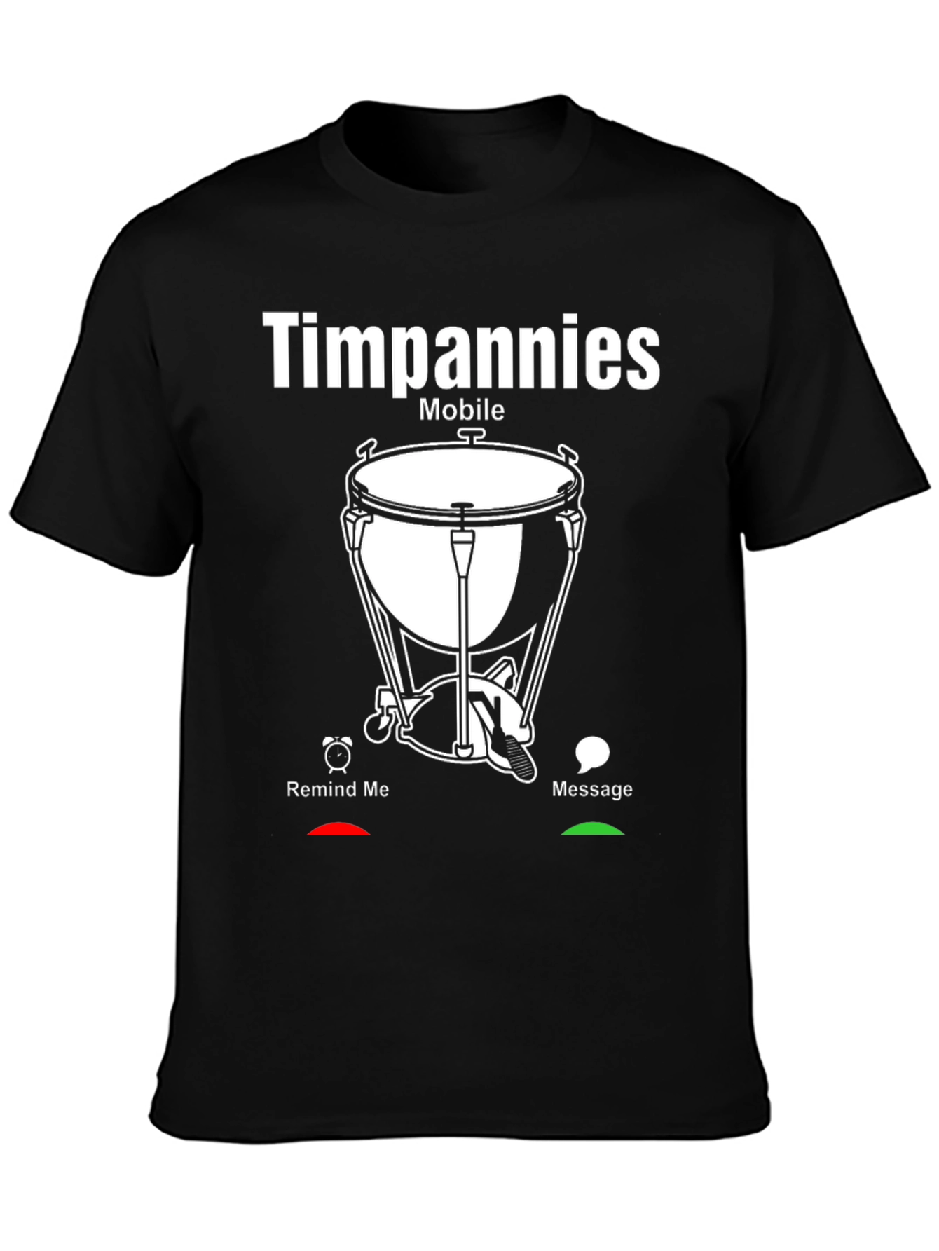 Timpani Mobile Black Graphic Tee - Music Lovers Shirt