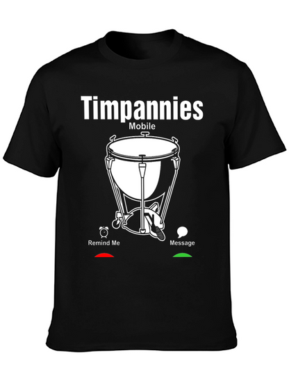 Timpani Mobile Black Graphic Tee - Music Lovers Shirt
