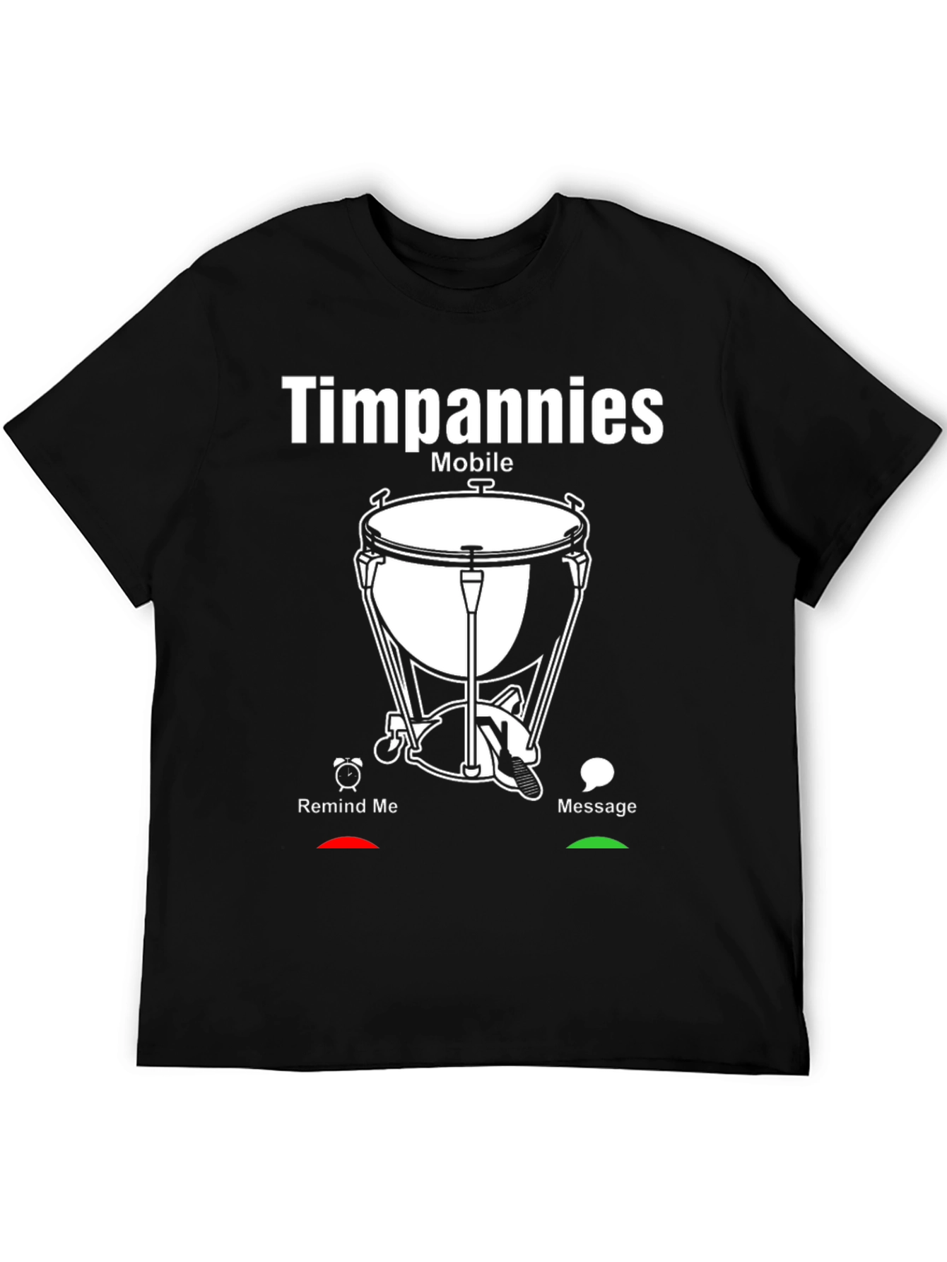 Timpani Mobile Black Graphic Tee - Music Lovers Shirt