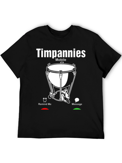 Timpani Mobile Black Graphic Tee - Music Lovers Shirt