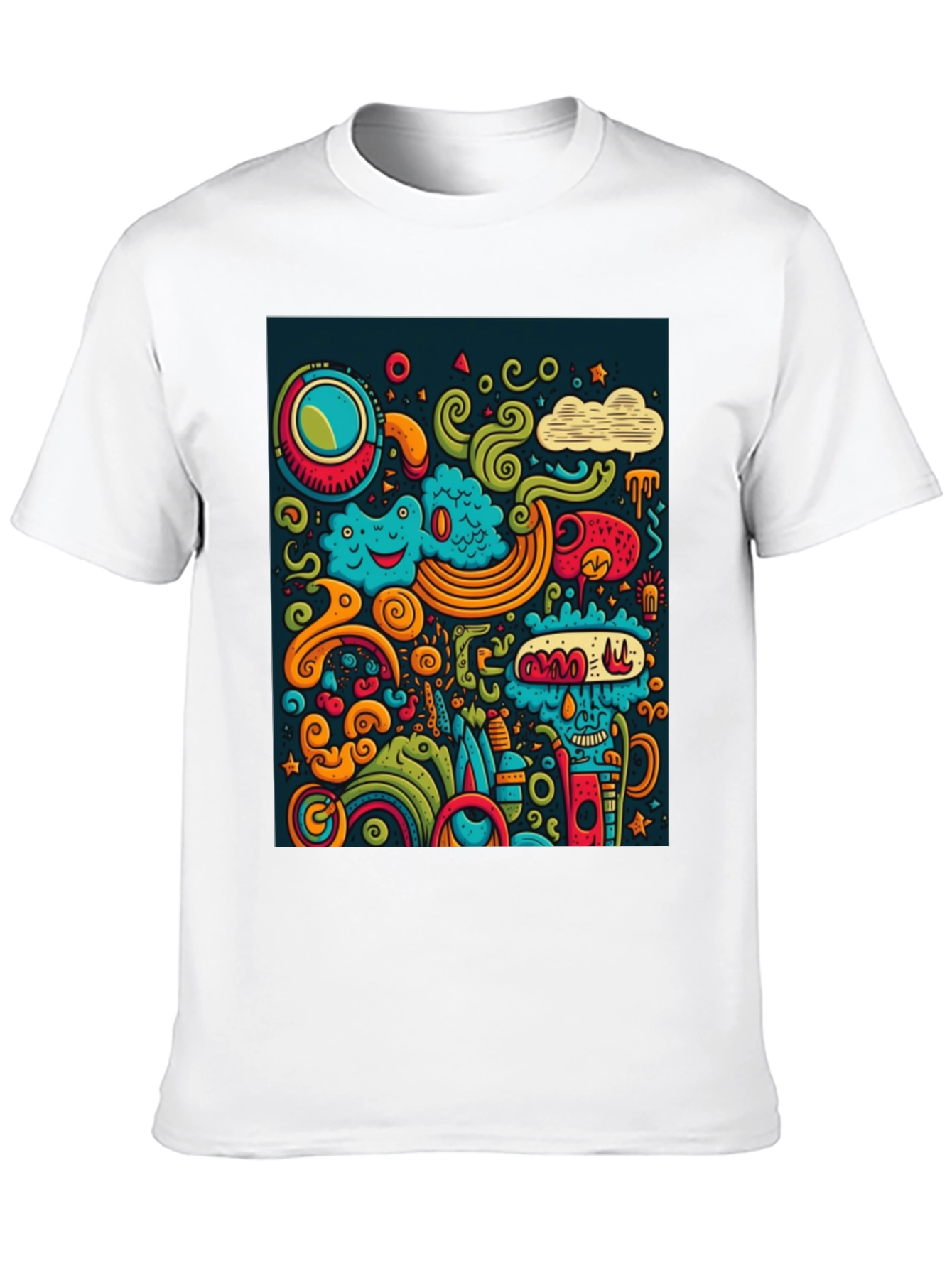 Funky Doodle Art Black T-Shirt
