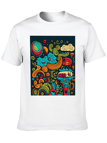 Funky Doodle Art Black T-Shirt